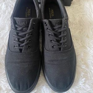 Black polo shoes big boy size 6.5, size 8 in women